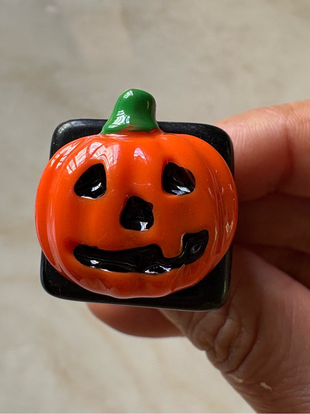 Halloween Pumpkin Jack-O'-Lantern ring- Orange and Green